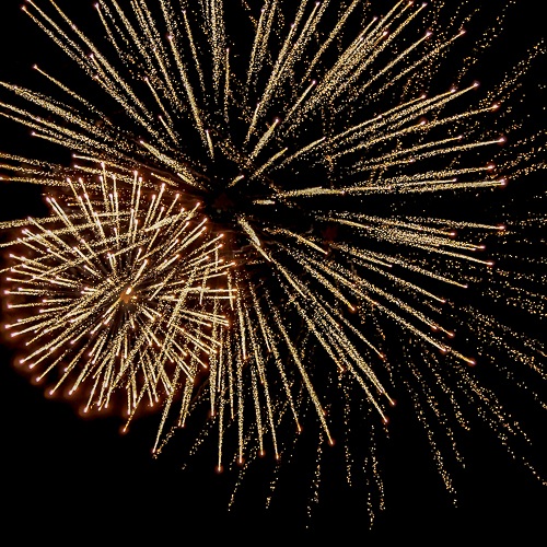 Feuerwerk Jubiläum Gold 500x500